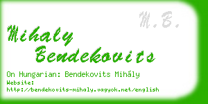 mihaly bendekovits business card