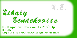 mihaly bendekovits business card